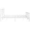 vidaXL Metal Bed Frame without Mattress with Footboard White 183x213cm