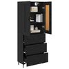 vidaXL Highboard with Drawer 2 pcs Black Oak Engineered Wood
