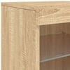 vidaXL Sideboard with LED Lights Sonoma Oak 123x37x67 cm