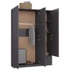 vidaXL 3-Door Wardrobe High Gloss Grey 120x50x180 cm Engineered Wood