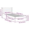vidaXL Bed Frame with Headboard Brown 90 x 210 cm Solid Pine Wood