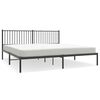 vidaXL Metal Bed Frame without Mattress with Headboard Black 200x200cm