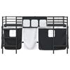 vidaXL Kids'Loft Bed Frame with Curtains Black 79.5 x 200 cm