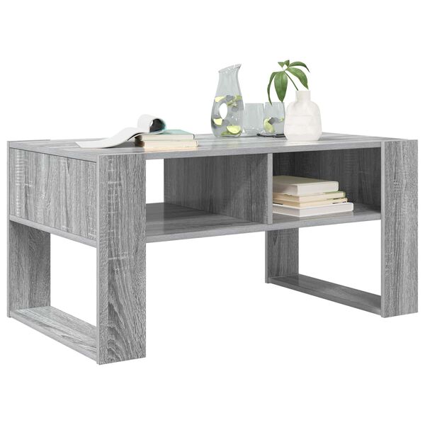 vidaXL Coffee Table Grey Sonoma 92 x 53 x 45 cm Engineered Wood