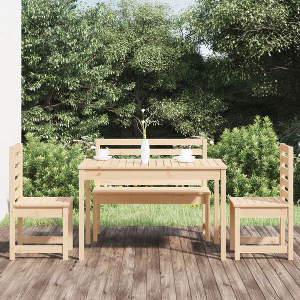 vidaXL 4 Piece Garden Dining Set Solid Wood Pine