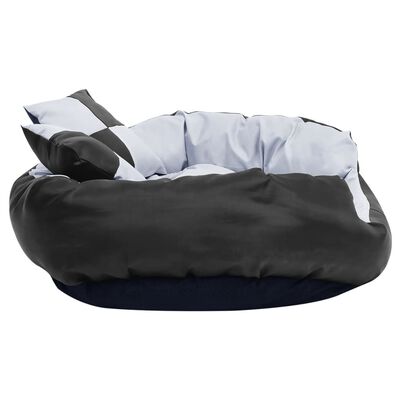 vidaXL Reversible & Washable Dog Cushion Grey and Black 85x70x20 cm