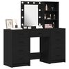 vidaXL Dressing Table 3 pcs Black 40 x 41 x 135 cm Engineered wood