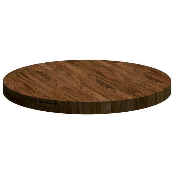 vidaXL Table Top Dark Brown &Oslash; 60 x 4 cm Solid Oak Wood