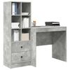 vidaXL Desk with Drawer 2 pcs Concrete Grey