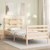 vidaXL Bed Frame without Mattress Single Solid Wood
