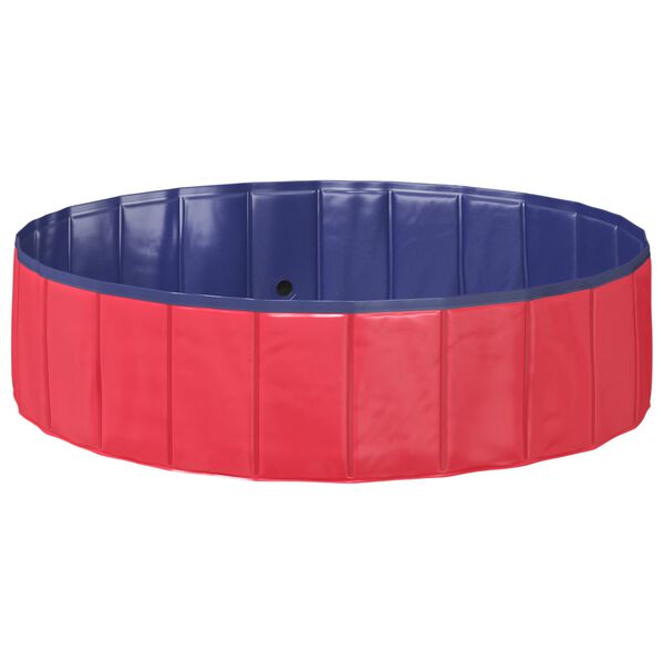 vidaXL Foldable Dog Swimming Pool Red and Blue 120 x 120 x 30 cm PVC