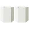 vidaXL Garden Planter 2 pcs White Hexagon 46x40x45 cm Steel