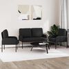 vidaXL Sofa Sets with Cushion 3 pcs Black 115 x 56 x 80 cm Plywood
