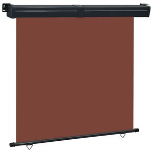 vidaXL Balcony Side Awning | Brown | Steel | 165 x 250 cm | Retractable