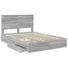 vidaXL Storage Bed Grey Sonoma 150 x 200 cm Engineered Wood