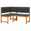 vidaXL Garden Corner Bench Brown 140 x 100 x 91cm Solid Acacia wood