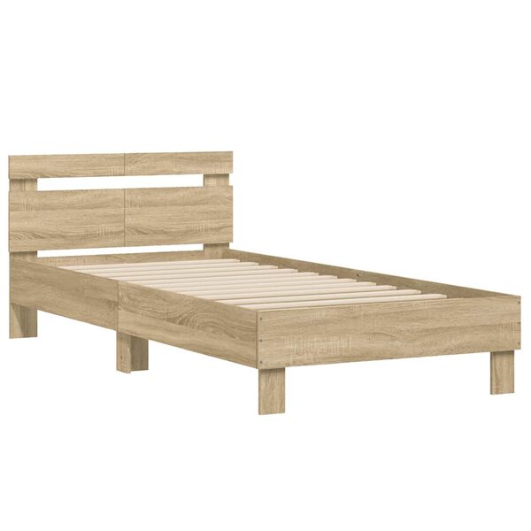 vidaXL Bed Frame without Mattress with Headboard Sonoma Oak 100x200 cm