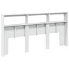vidaXL Headboard Cabinet with LED White 200x17x102 cm