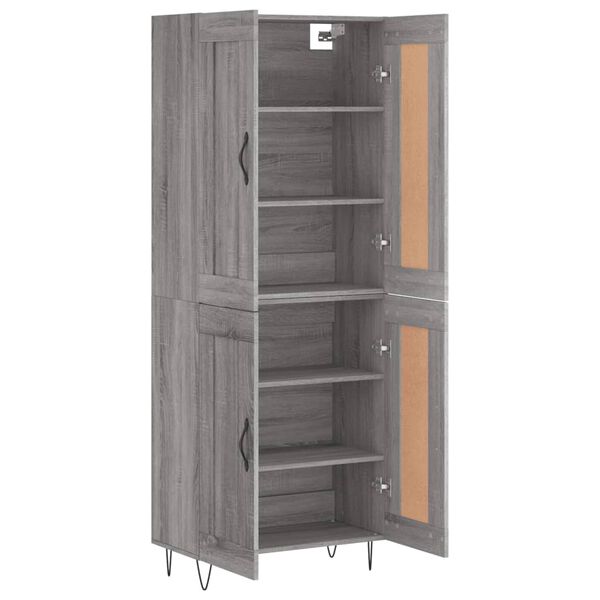 vidaXL Highboard Grey Sonoma 69.5x34x180 cm Engineered Wood