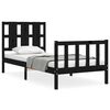 vidaXL Bed Frame without Mattress Black 90x190 cm Single Solid Wood Pine