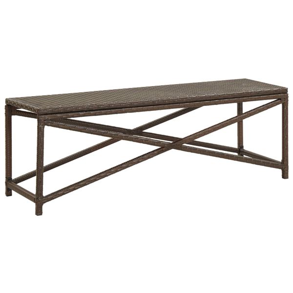 vidaXL Garden Bench 120 cm Poly Rattan Brown