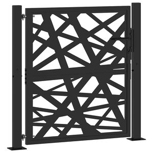 vidaXL Garden Gate Black 100x100 cm Steel Light Design