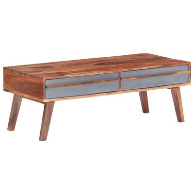 vidaXL Coffee Table Grey 110x50x40 cm Solid Sheesham Wood