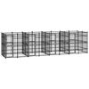 vidaXL Outdoor Dog Kennel Steel 14,75 m&sup2;