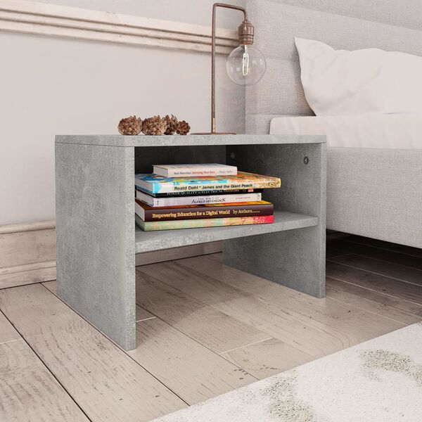 vidaXL Bedside Cabinets 2 pcs Concrete Grey 40x30x30 cm Engineered Wood