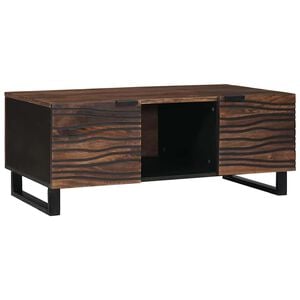vidaXL Coffee Table Brown and Black 100 x 54 x 40 cm Solid Acacia wood