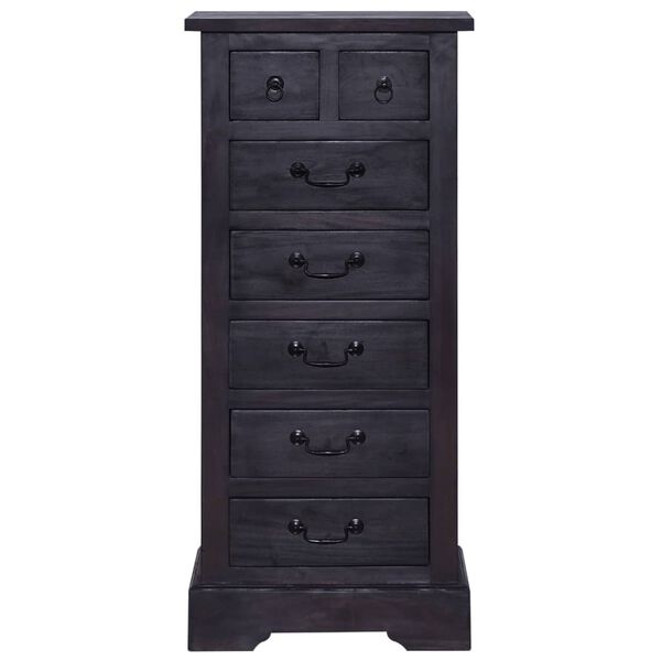 vidaXL Chest of Drawers Light Black 45x35x100 cm Solid Wood Mahogany