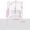 vidaXL Fence Gate with Spikes Grey 170 x 100 cm Powder-coated steel