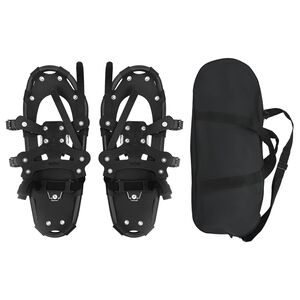 vidaXL 3 in 1 Snowshoes Black 21 inches Aluminum and HDPE