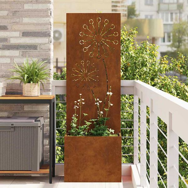 vidaXL Garden Privacy Screen Rusty 50 x 140 cm Weathering steel