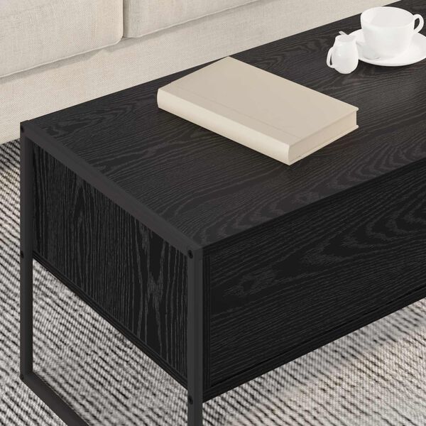 vidaXL Coffee Table Black Oak 100 x 46 x 40 cm Engineered Wood