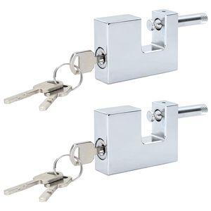 vidaXL Padlock 2 pcs Silver 6 x 2 x 4.5 cm Iron