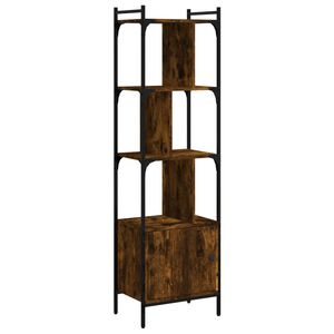 vidaXL Bookcase with Door Smoked Oak 44.5x30x154.5 cm Engineered Wood