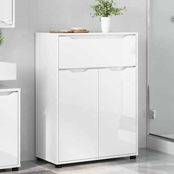vidaXL Bathroom Cabinet Manual High Gloss White 72.5 x 36.5 x 100 cm