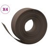 vidaXL Garden Edgings 4 pcs Brown 10 m 20 cm Polyethylene