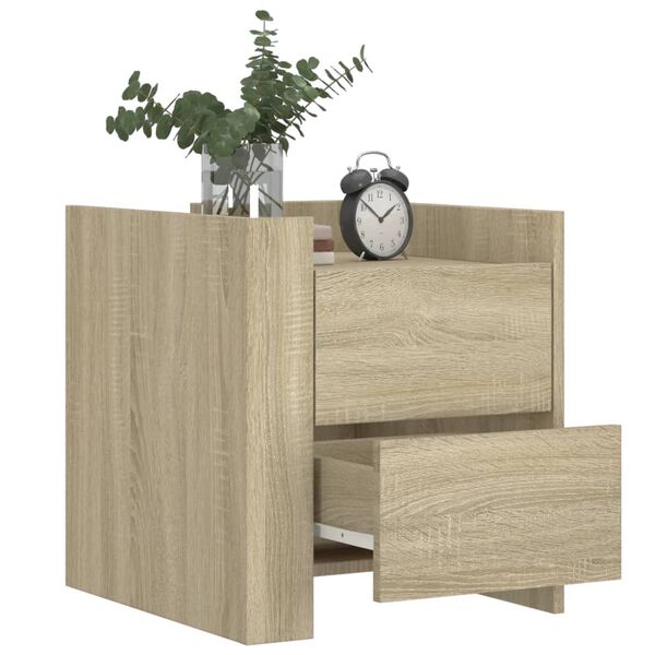 vidaXL Bedside Cabinet Sonoma Oak 45x50x50 cm Engineered Wood