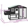 vidaXL Chicken Coop with Nest Box Grey and White Solid Fir Wood