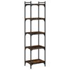 vidaXL Bookcase 5-Tier Smoked Oak 40x30x154 cm Engineered Wood