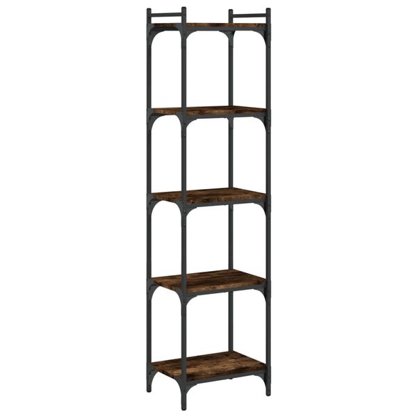 vidaXL Bookcase 5-Tier Smoked Oak 40x30x154 cm Engineered Wood
