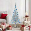 vidaXL Christmas Tree with 150 LEDs with Stand Silver 120 cm PET