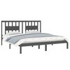vidaXL Bed Frame without Mattress Grey Solid Wood 200x200 cm (810039+818692)