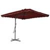 vidaXL Garden Parasol with Steel Pole Bordeaux Red 250x250x230 cm