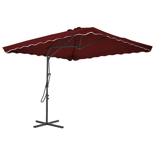 vidaXL Garden Parasol with Steel Pole Bordeaux Red 250x250x230 cm