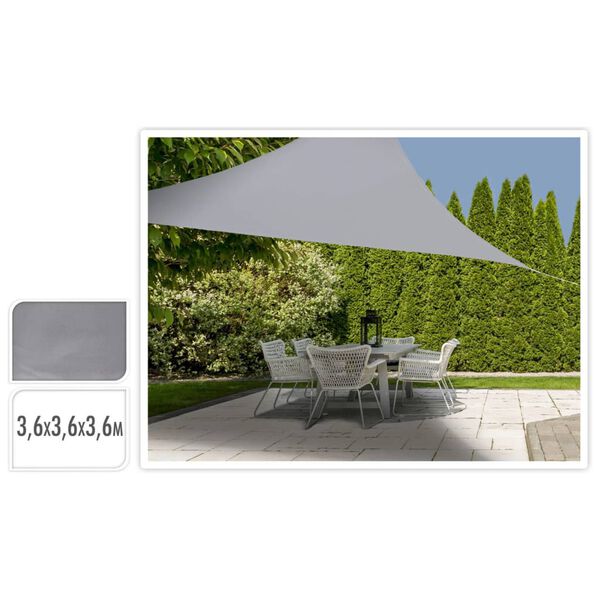 ProGarden Shade Cloth 3.6x3.6x3.6 m Grey Triangle