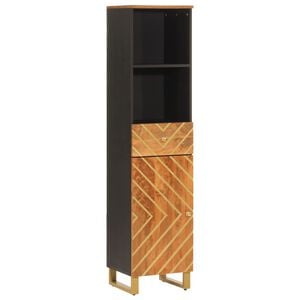 vidaXL Bathroom Cabinet Brown and Black 38x33.5x160 cm Solid Wood Mango
