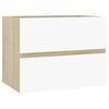 vidaXL Bathroom Furniture Set White and Sonoma Oak Engineered Wood